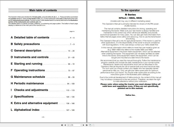 Valtra Tractor N82 N92 Operators Manual 39841217