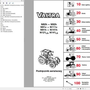 Valtra Tractor N82h to N141LS Service Manual PL