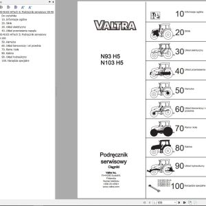 Valtra Tractor N93H5 N103H5 Service Manual PL