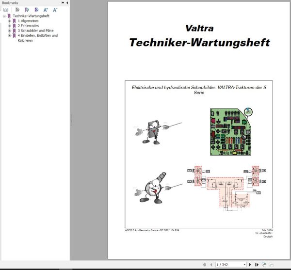 Valtra Tractor S Series Electrical And Hydraulics Diagrams DE