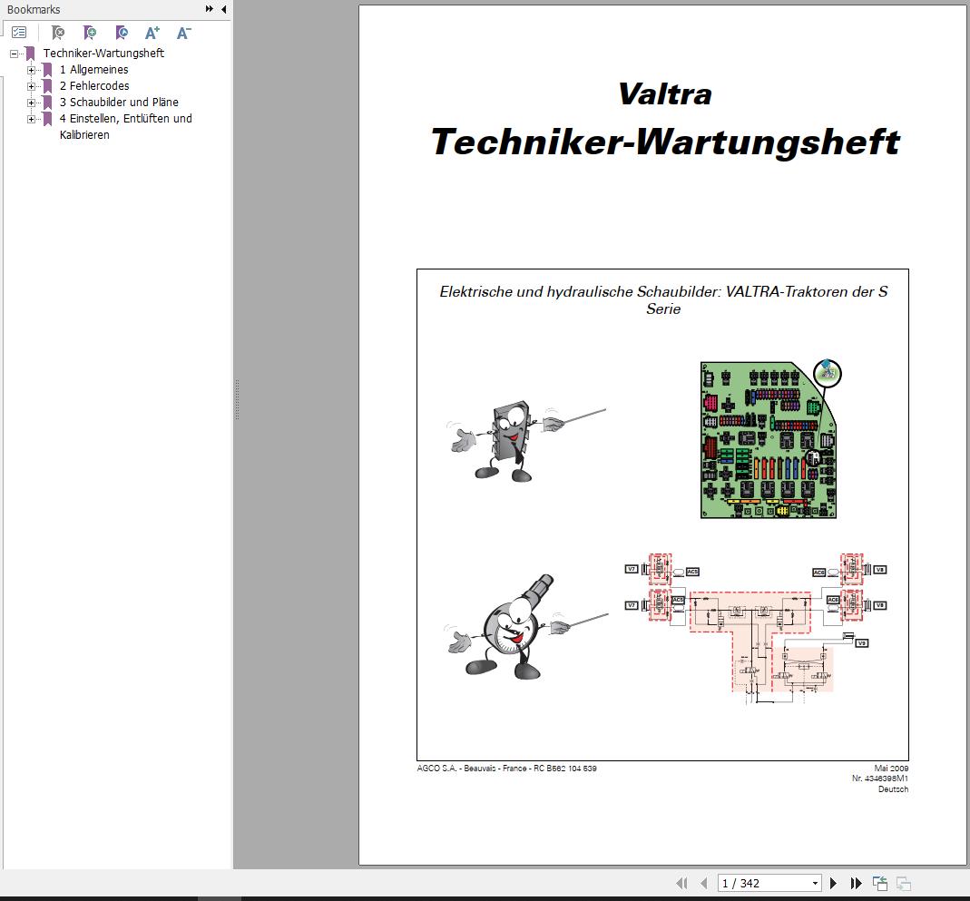 Valtra Tractor S Series Electrical And Hydraulics Diagrams DE