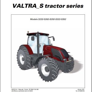 Valtra Tractor S232 S262 S292 S322 S352 Operators Manual