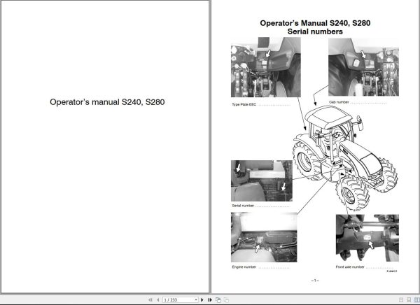 Valtra Tractor S240 S280 Operators Manual 39808213