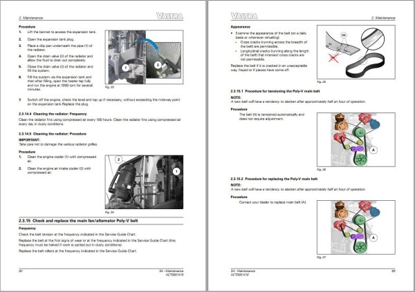 Valtra Tractor S274 to S374 Operators Manual Maintenance 1