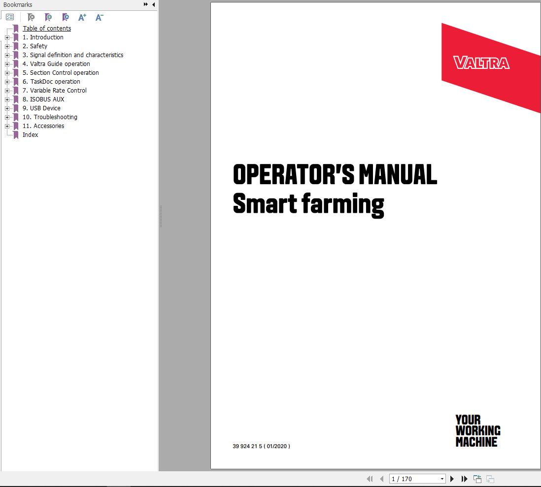 Valtra Tractor Smart Farming Operators Manual 39924215