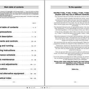 Valtra Tractor T120c to T170cCR Operators Manual 39833213
