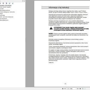 Valtra Tractor T133H T153H T173H T193H Operators Manual PL