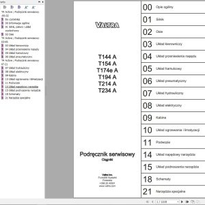 Valtra Tractor T144A to T234A Service Manual PL