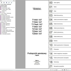 Valtra Tractor T144A1A7 to T254A1A7 Service Manual PL