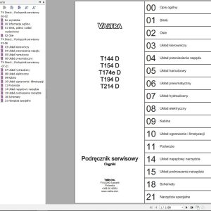 Valtra Tractor T144D to T214D Service Manual PL