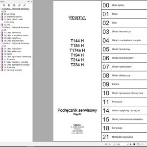 Valtra Tractor T144H to T234H Service Manual PL