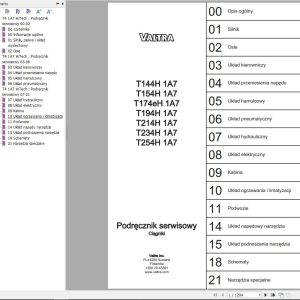 Valtra Tractor T144H1A7 to T254H1A7 Service Manual PL