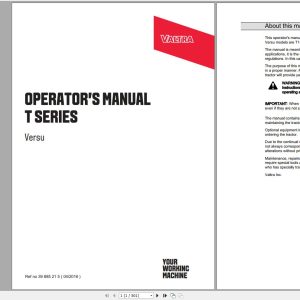 Valtra Tractor T144V to T234V Operators Manual 39885215