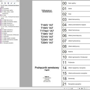 Valtra Tractor T144V1A7 to T254V1A7 Service Manual PL