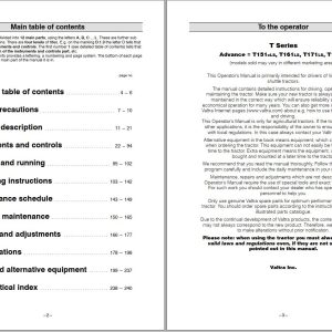 Valtra Tractor T151eLS T161LS T171LS T191LS Operators Manual