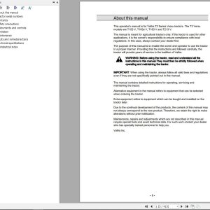Valtra Tractor T153V T163eV T183V T213V Operators Manual
