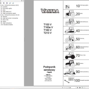 Valtra Tractor T153V T163eV T183V T213V Service Manual PL