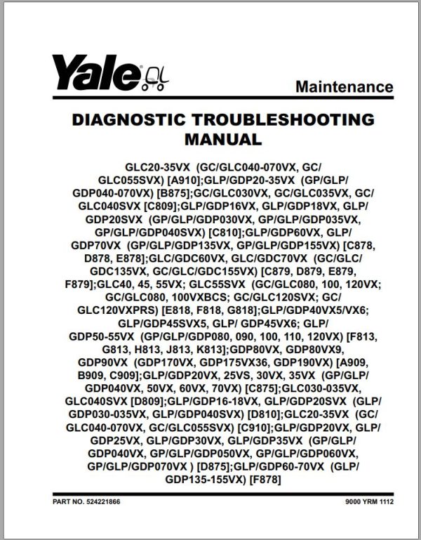 Yale Forklift Class 5 Service Manual 13.8 GB PDF Updated 08.2023 32634a91b39f8265d