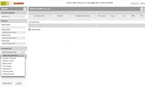 CLAAS WebTIC Offline EN 11.2023 Operator Manual Repair Manual Service Documentation 1 1