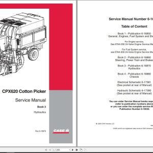 Case IH Cotton Picker CPX620 Service Manual Book Hydraulic Rac 6 16870 1