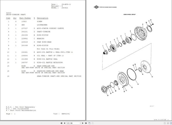 Dana Spicer Transmission 13.7HR32334 639 Service Parts Manual 4263996 222a5902ba01253ad