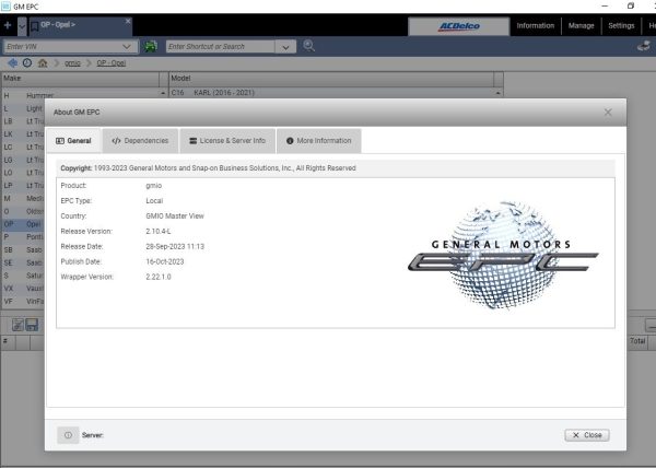 General GMIO EPC 11.2023 Spare Parts Catalog VMWare 16172dcaa6a25570e
