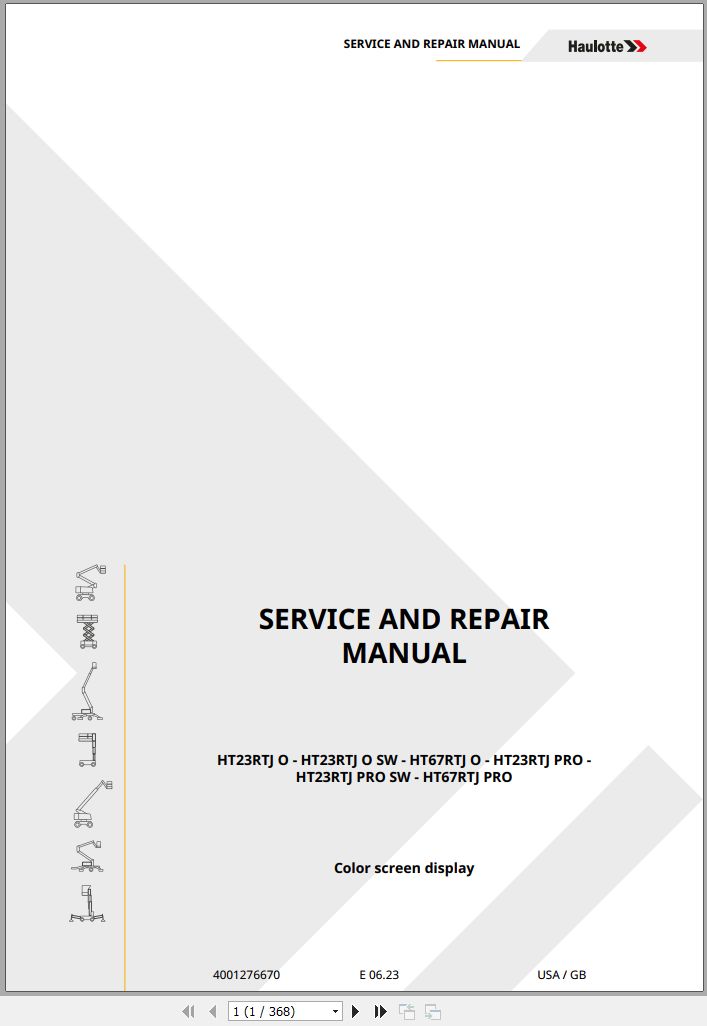 Haulotte Forklift Operator Maintenance Repair Parts Service Manuals 4.10 GB PDF 3