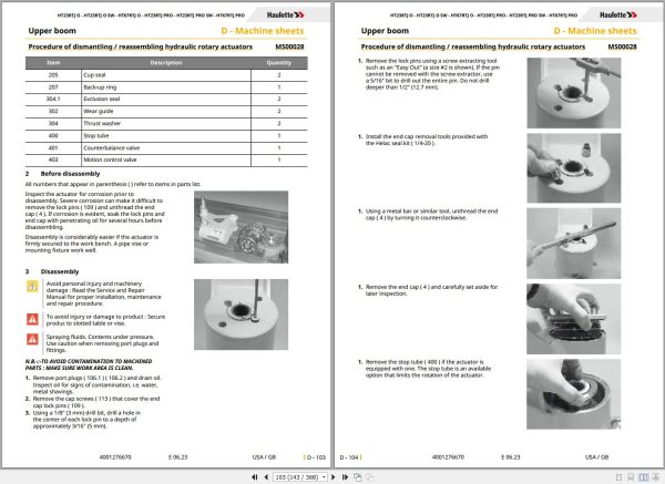 Haulotte Forklift Operator Maintenance Repair Parts Service Manuals 4.10 GB PDF 4