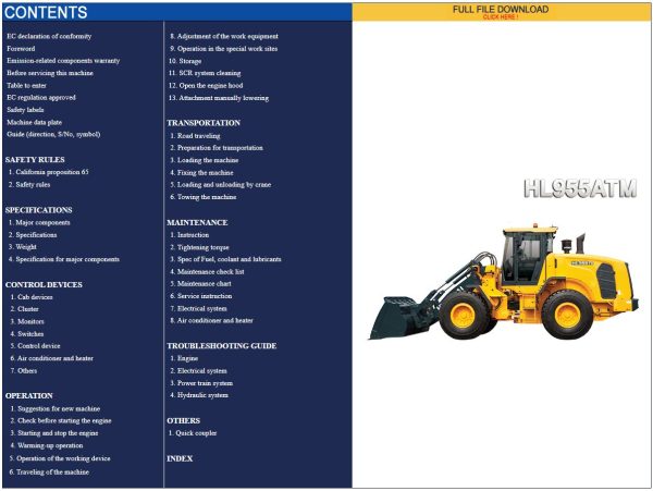 Hyundai Heavy Equipment Operator Manual PDF Updated 11.2023 Offline 3
