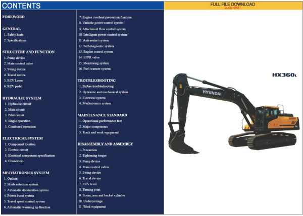 Hyundai Heavy Equipment Service Manual PDF Updated 11.2023 Offline 3