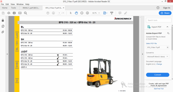 JUNGHEINRICH Service Manual Program SH v4.37.00 IT 06 3