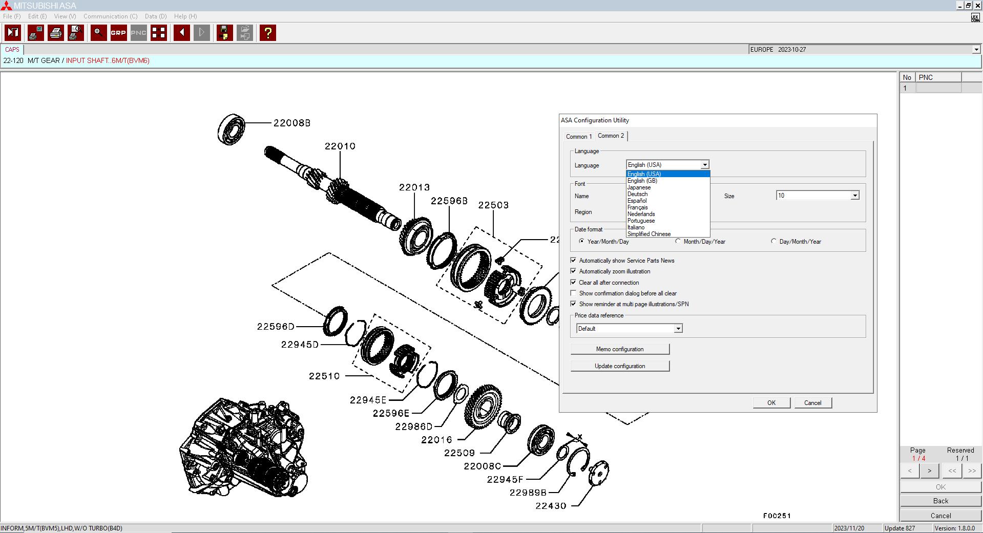 Mitsubishi MMC ASA 11.2023 Electronic Parts Catalog 6