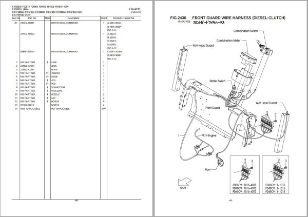 Nissan Forklift 1F5 Series Parts Catalog PCFJE 43A180 1