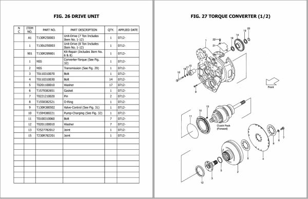 Nissan Forklift 1F6 Series Parts Manual CF790 UBOOK 1