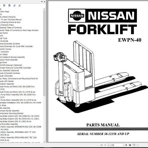 Nissan Forklift F01 F02 Series Service Manual