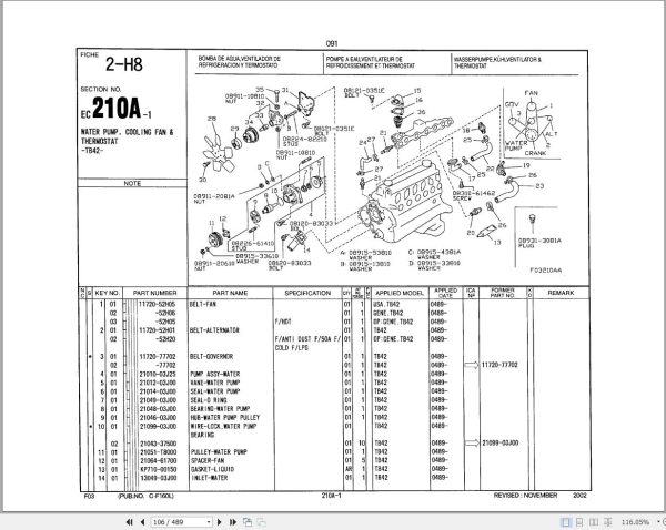 Nissan Forklift F03 Series Parts Catalog 1