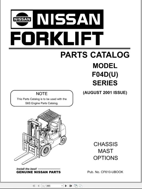 Nissan Forklift F04D(U) Series Parts Catalog