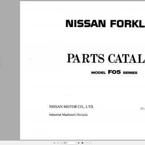 Nissan Forklift F05 Series Parts Catalog Cf090 Ubook