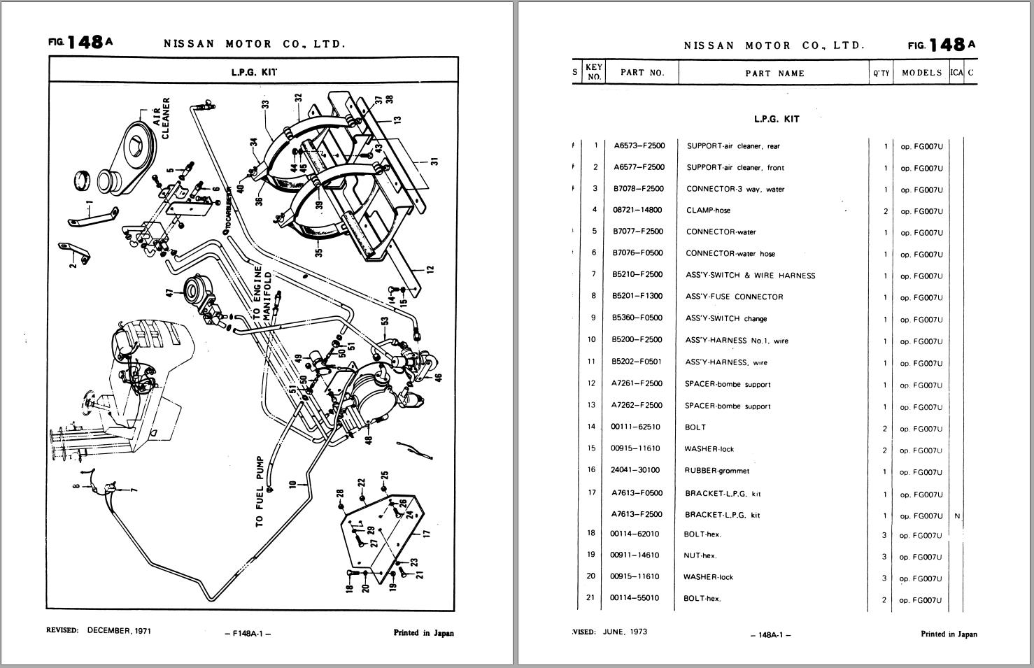 Nissan Forklift FG007U Parts Catalog CF097UBOOK