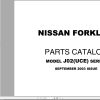 Nissan Forklift J02UCE Series Parts Catalog CF450 UBOOK