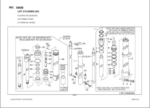 Nissan Forklift J1B1C Parts Catalog CF642 UBOOK 1