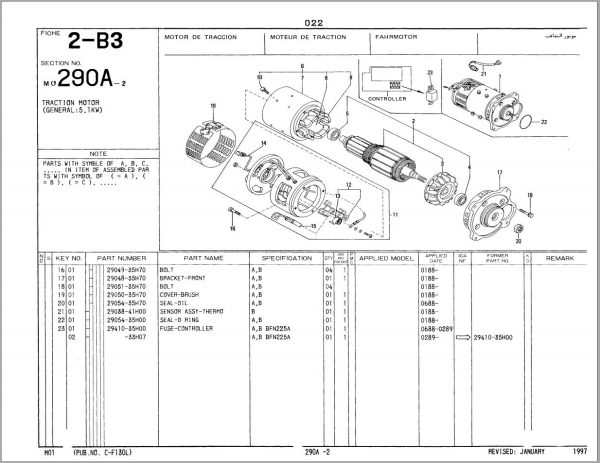 Nissan Forklift M01 Series Parts Catalog CF130 UBOOK 1