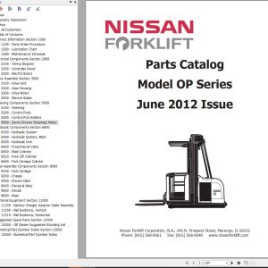 Nissan Forklift OP Series Parts Manual