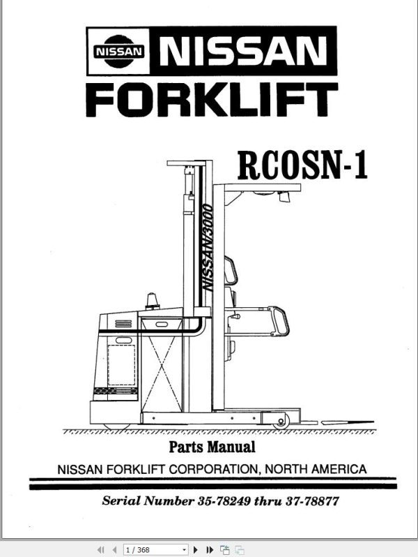 Nissan Forklift RC0SN 1 Parts Manual
