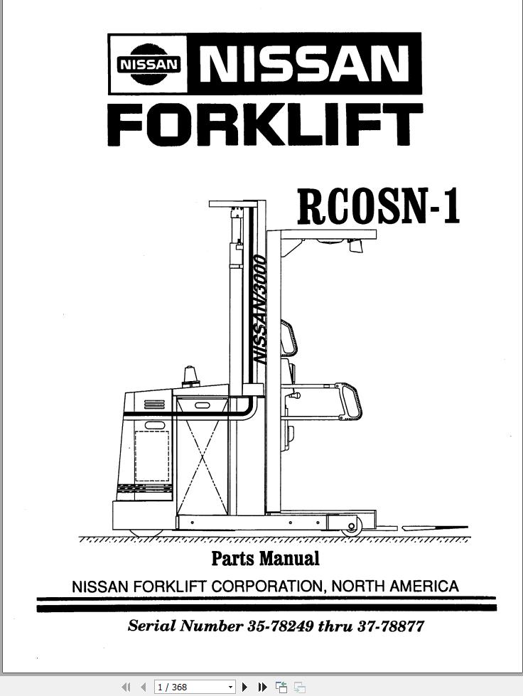 Nissan Forklift RC0SN 1 Parts Manual
