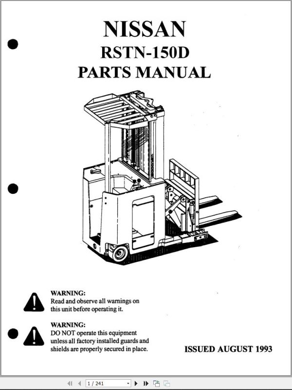 Nissan Forklift RSTN 150D Parts Manual