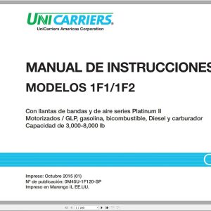 Unicarriers Forklift 1F1 1F2 Operators Manual ES