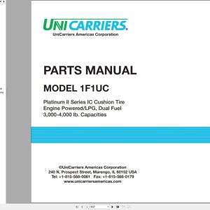 Unicarriers Forklift 1F1UC Parts Manual PM4UC 1F1UC