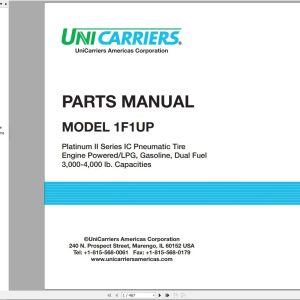 Unicarriers Forklift 1F1UP Parts Manual PM5UC 1F1UP