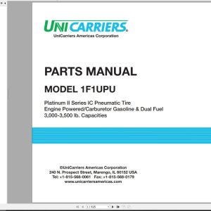 Unicarriers Forklift 1F1UPU Parts Manual